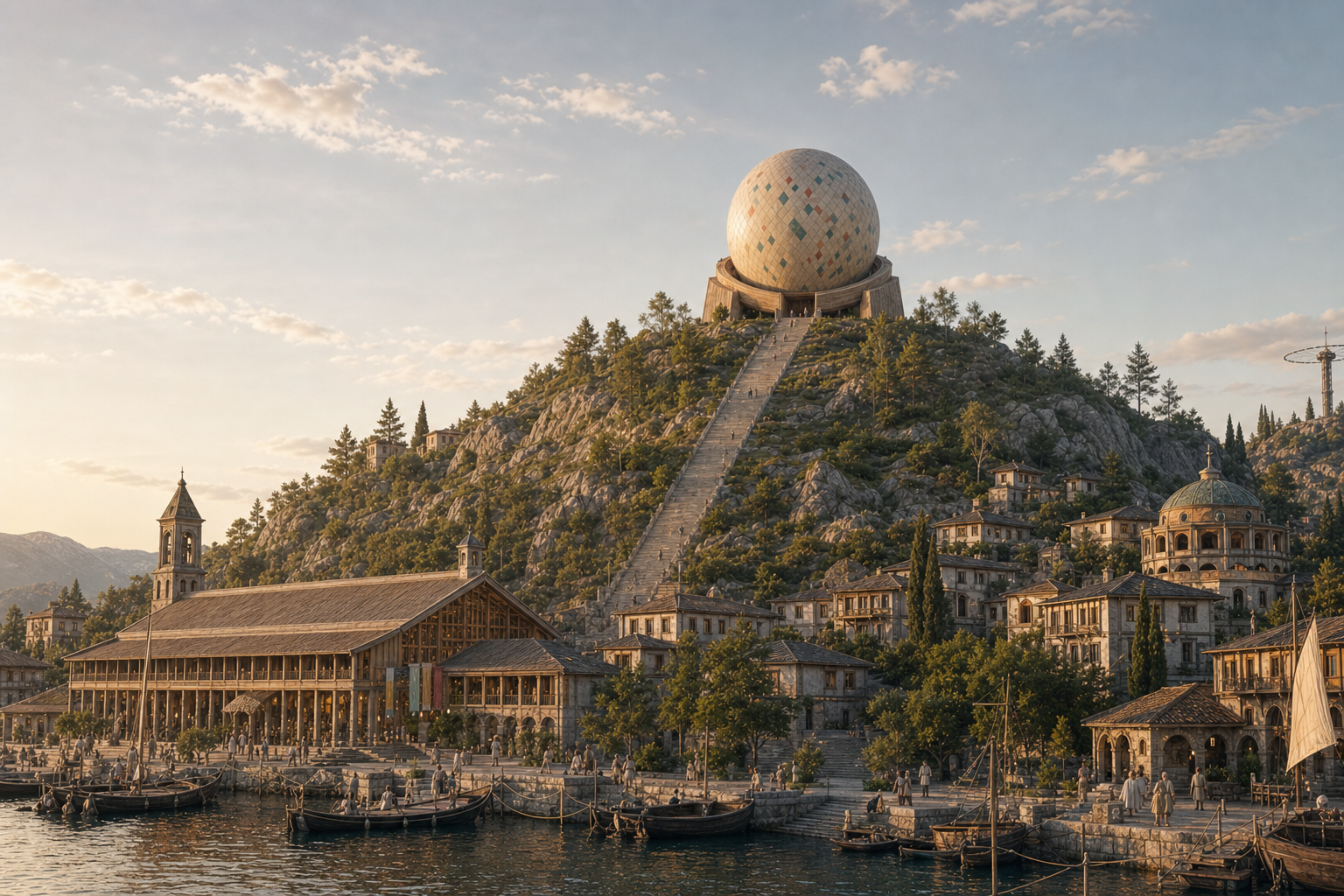 The Starosphere: the command building whose mosaic surface shows the state of every world